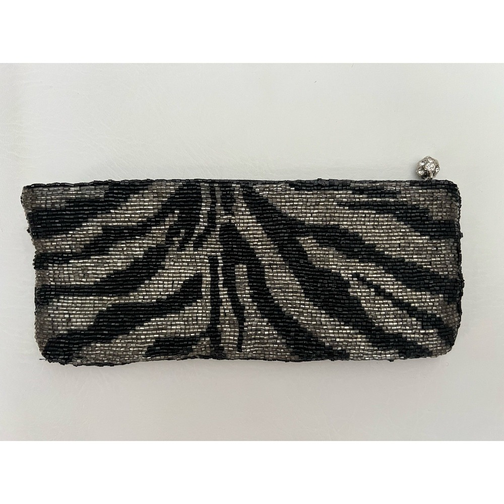 Neiman Marcus Vintage Mini Clutch All Beaded Zebra Elegant Luxury Party